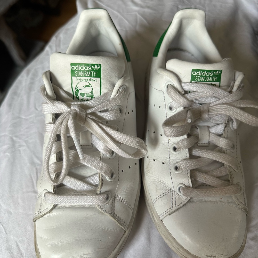 Adidas Stan Smith White and Green Shoes